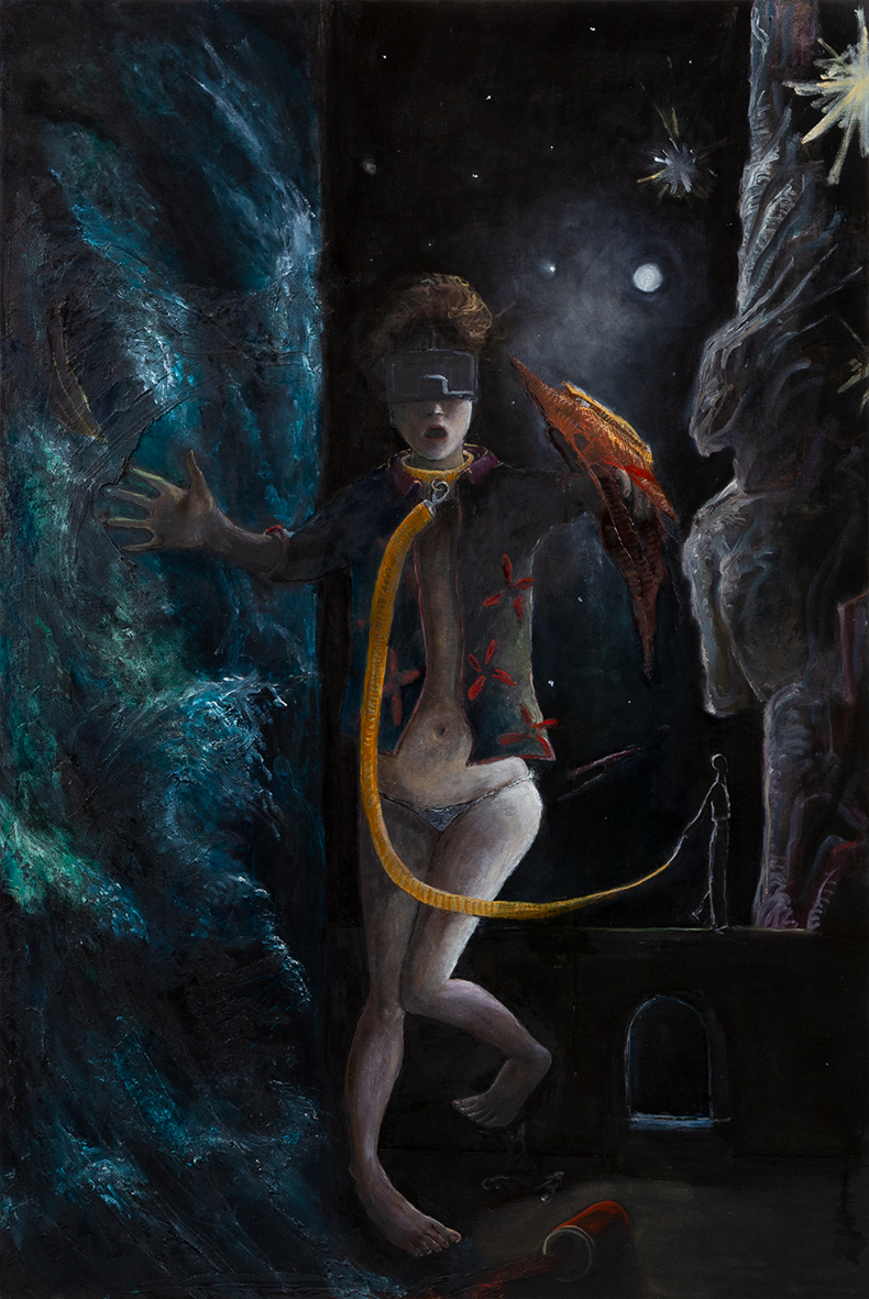 Chiara Donadei, Laika, 2018-19, tecnica mista su tela,120x80cm